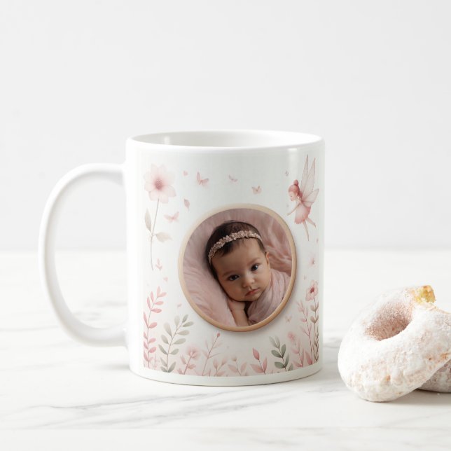 Maßgeschneiderte Tasse mit Fairy Frame für Baby-Fo (Mit Donut)