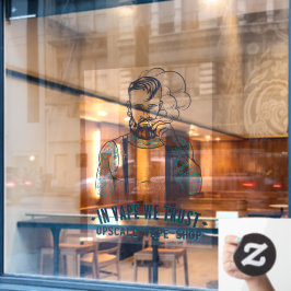 Maßgeschneiderte Tatooed Hipster Vape Shop Busines Fensteraufkleber