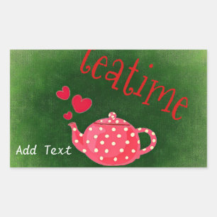 Maßgeschneiderte Teatime-Gastgeschenk-Sticker Rechteckiger Aufkleber