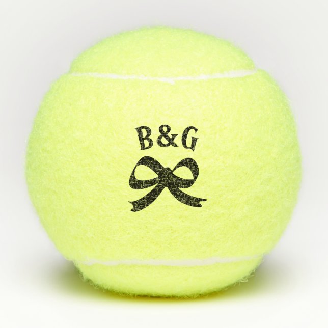 Maßgeschneiderte Tennisbälle mit Hochzeitsmonogram (Vorderseite)