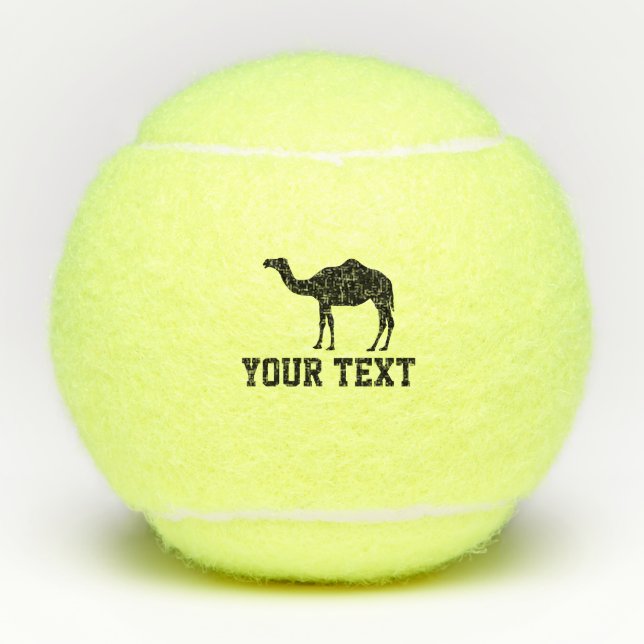 Maßgeschneiderte Tennisbälle mit schwarzem Kamel-S (Vorderseite)