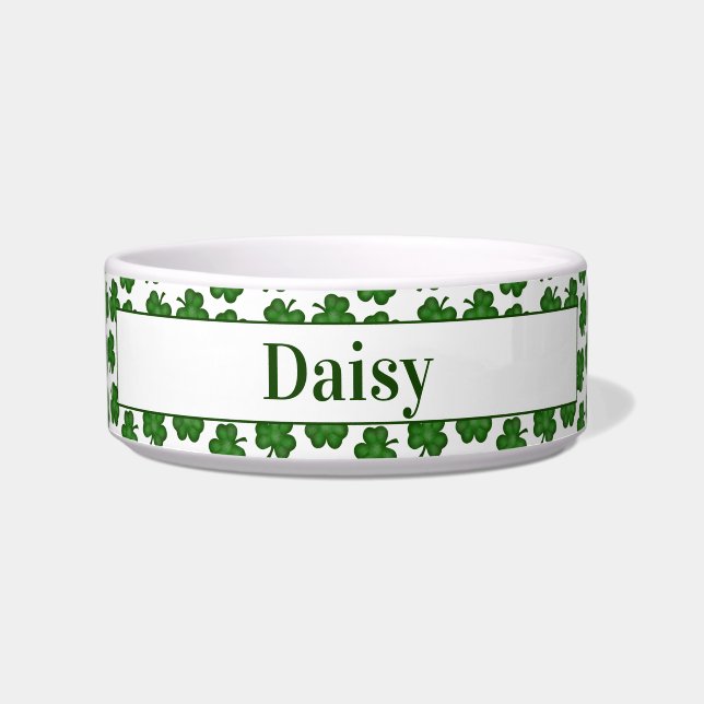 Maßgeschneiderte Textilien Kleeblätter Pet Bowl Napf (Vorderseite)