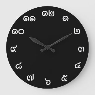 Maßgeschneiderte Thai Numbers Wall Clock Große Wanduhr