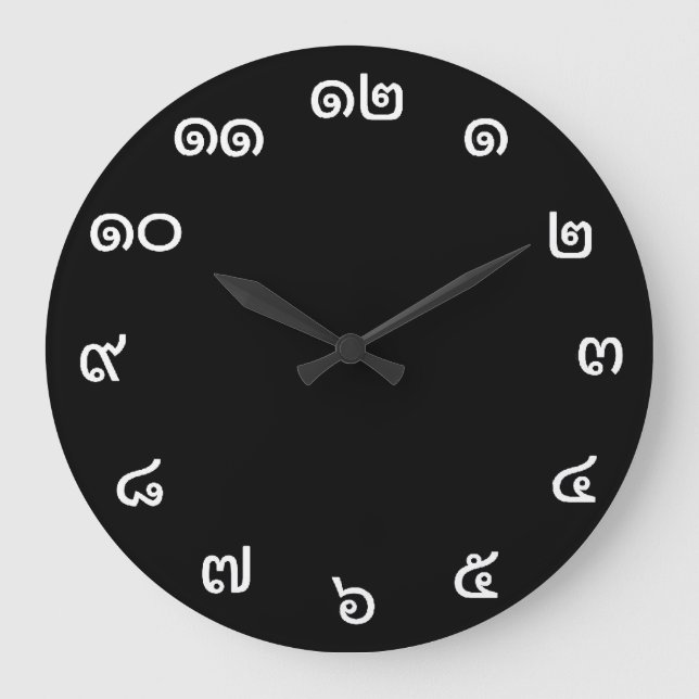 Maßgeschneiderte Thai Numbers Wall Clock Große Wanduhr (Vorderseite)