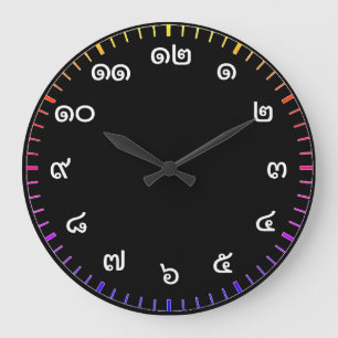Maßgeschneiderte Thai Numbers Wall Clock Große Wanduhr