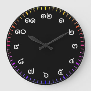 Maßgeschneiderte Thai Numbers Wall Clock Große Wanduhr