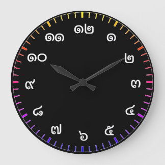 Maßgeschneiderte Thai Numbers Wall Clock Große Wanduhr