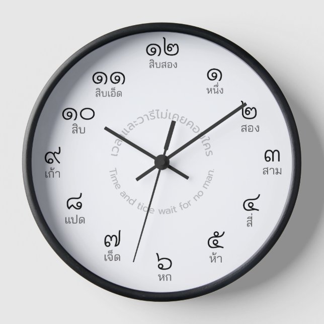 Maßgeschneiderte Thai Numbers Wall Clock Uhr (Vorderseite)