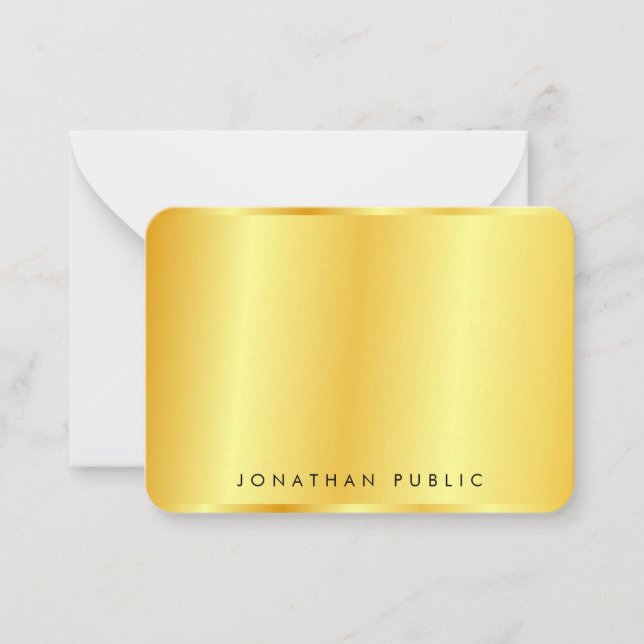 Maßgeschneiderte trendy Imitate Gold Metallic Look Mitteilungskarte (Vorderseite)