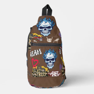 Maßgeschneiderte trendy spooky Street Graffiti Sch Crossbody Bag