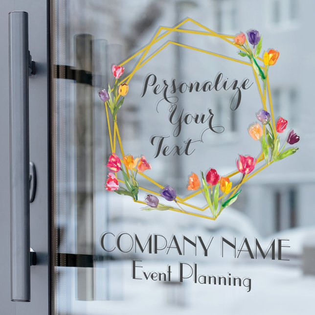 Maßgeschneiderte Tulips Gold & Black Event Plannin Fensteraufkleber (Von Creator hochgeladen)