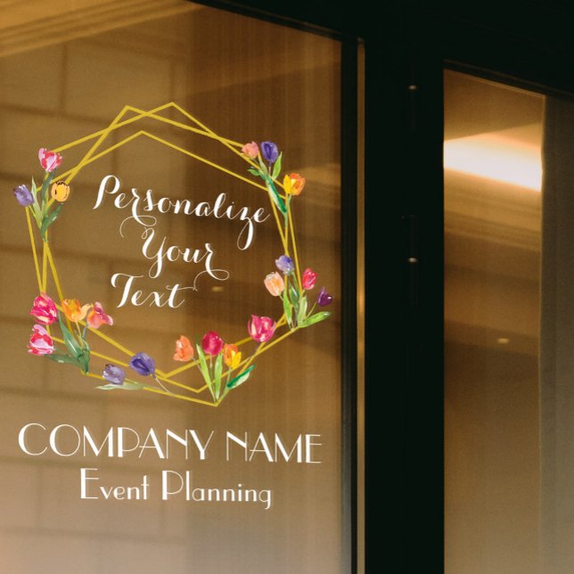 Maßgeschneiderte Tulips Gold & Black Event Plannin Fensteraufkleber (Von Creator hochgeladen)