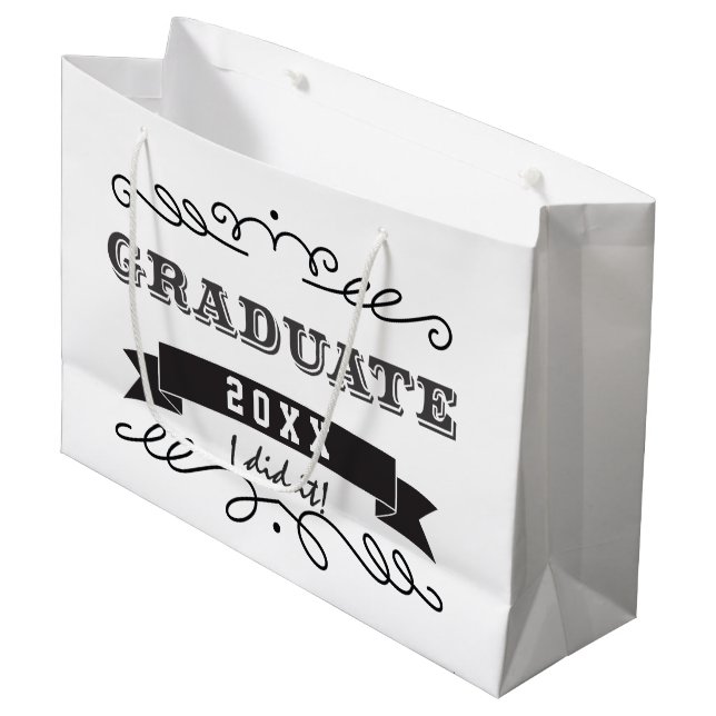Maßgeschneiderte Typografie Große Geschenktüte (Vorderseite Schrägansicht)