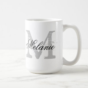 Maßgeschneiderte überdimensionale Typografie Monog Kaffeetasse