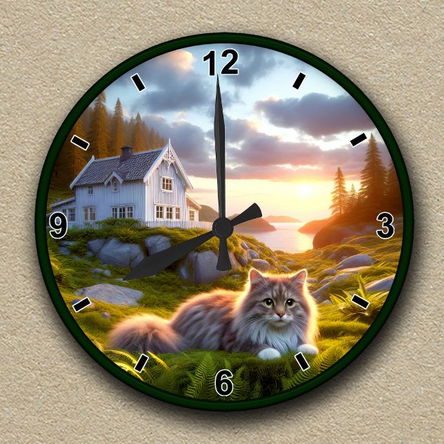 Maßgeschneiderte Uhr mit norwegischer Waldkatze (Von Creator hochgeladen)
