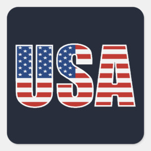 Maßgeschneiderte US-amerikanische Flagge Quadratischer Aufkleber