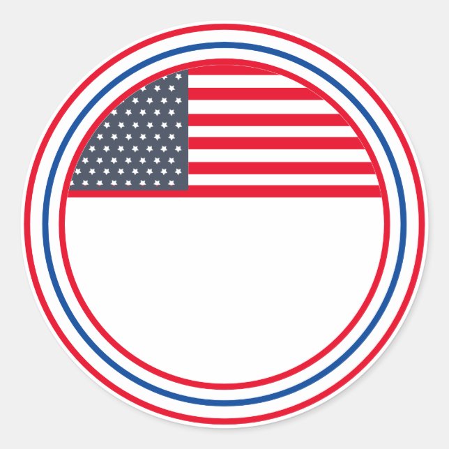 Maßgeschneiderte USA Flag 4. Juli Runder Aufkleber (Vorderseite)