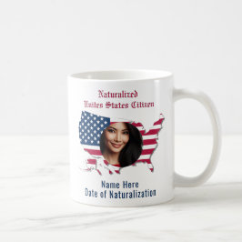 Maßgeschneiderte USA Flag Map Naturalized Citizen Kaffeetasse