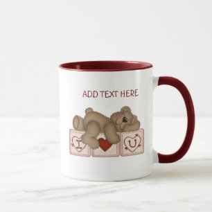 Maßgeschneiderte Valentine I Liebe You Teddy Bear  Tasse