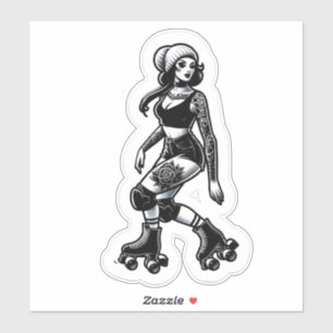 Maßgeschneiderte Vinyl-Aufkleber: Roller Girl Aufkleber