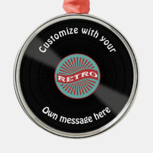 Maßgeschneiderte Vinyl-Aufzeichnungen Silbernes Ornament