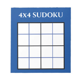 Maßgeschneiderte Vorlage 4 x 4 Sudoku Blau Notizblock