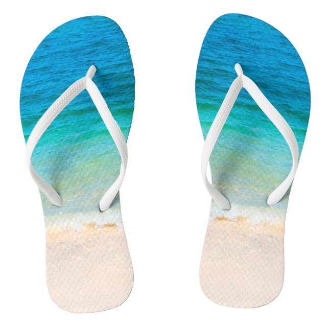 Maßgeschneiderte Vorlage für Meereswellen am Meer Flip Flops (Fußbett)
