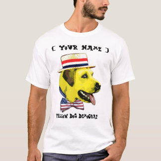 Maßgeschneiderte Vorlage - Gelber Hundedemokratie T-Shirt