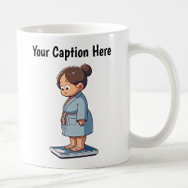 Maßgeschneiderte Waage für das Gewicht des Cartoon Kaffeetasse