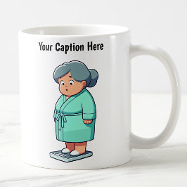 Maßgeschneiderte Waage für das Gewicht des Cartoon Kaffeetasse
