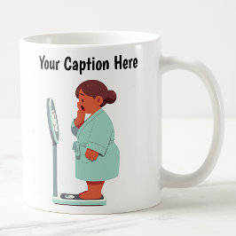 Maßgeschneiderte Waage für das Gewicht des Cartoon Kaffeetasse