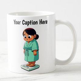 Maßgeschneiderte Waage für das Gewicht des Cartoon Kaffeetasse