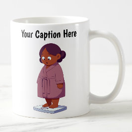 Maßgeschneiderte Waage für das Gewicht des Cartoon Kaffeetasse