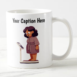Maßgeschneiderte Waage für das Gewicht des Cartoon Kaffeetasse