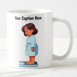 Maßgeschneiderte Waage für das Gewicht des Cartoon Kaffeetasse