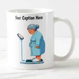 Maßgeschneiderte Waage für das Gewicht des Cartoon Kaffeetasse