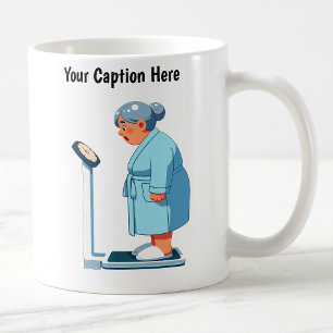 Maßgeschneiderte Waage für das Gewicht des Cartoon Kaffeetasse