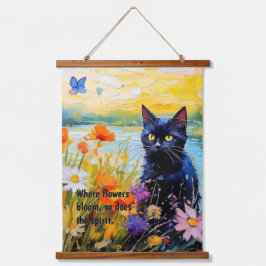 Maßgeschneiderte Wandkunst, Wandbehängung mit Blum Wandteppich Mit Holzrahmen