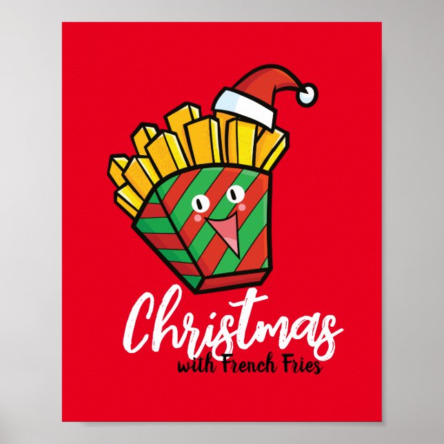 Maßgeschneiderte Weihnachten mit Pommes frites Poster (Vorne)