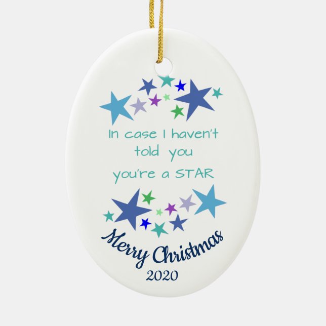 Maßgeschneiderte Weihnachten Sie sind ein Star-Erm Keramik Ornament (Hinten)