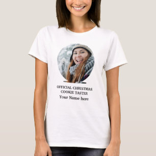 Maßgeschneiderte Weihnachts-Cookie Foto-Vorlage T- T-Shirt