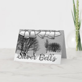 Maßgeschneiderte Weihnachtskarten Silber Bells Feiertagskarte