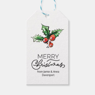 Maßgeschneiderte Weihnachtsmarke mit Watercolor-E Geschenkanhänger