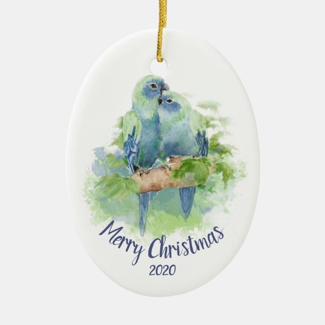 Maßgeschneiderte Weihnachtswasserfarben-Kuddelparr Keramikornament (Vorne)