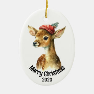 Maßgeschneiderte Weihnachtszeit Hirsche Tierkunst Keramik Ornament