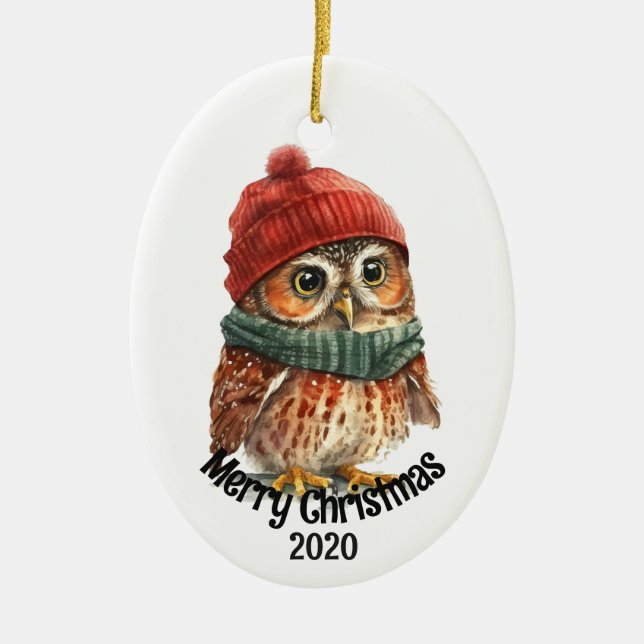 Maßgeschneiderte Weihnachtszeit Hirsche Tierkunst Keramik Ornament (Vorne)