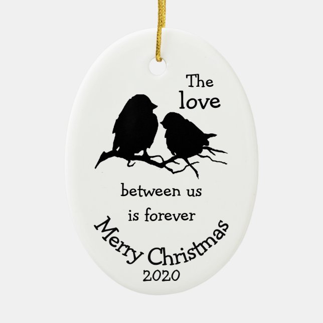 Maßgeschneiderte Weihnachtszeit-Liebe zwischen uns Keramik Ornament (Vorne)