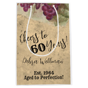 Maßgeschneiderte Weinberge Aquarell bis 60 Jahre Mittlere Geschenktüte