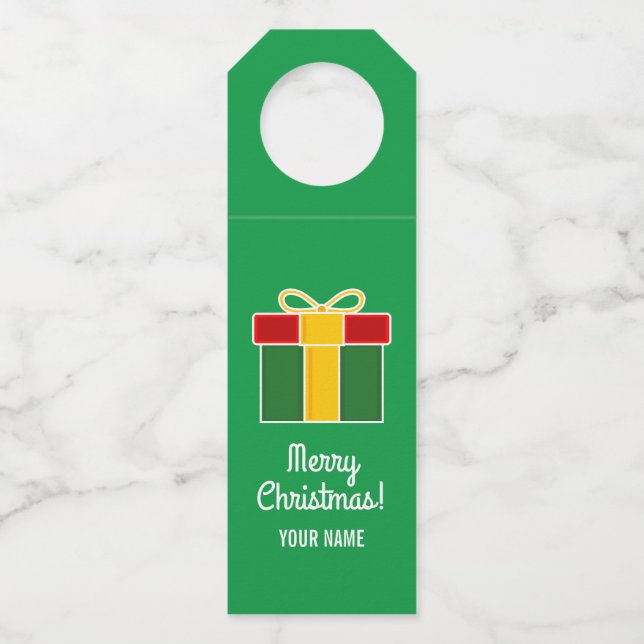 Maßgeschneiderte Weinflaschenbügel für das Weihnac Flaschenanhänger (Vorderseite)