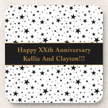 Maßgeschneiderte Weiß-/Schwarz-Sterne mit Nachrich